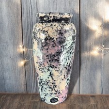 Harris Potteries Chicago Vase Splatter Black Multicolor Glaze Rare Glaze 11inch picture