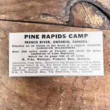 1952 PINE RAPIDS CAMP FRENCH RIVER, ONTARIO, CANADA Vintage Print Ad picture
