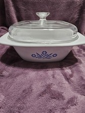 Vintage Corning ware Large Blue Cornflower Dutch Oven w/lid picture
