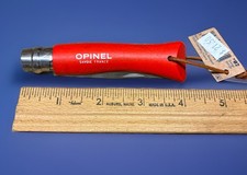 OPINEL NO.7 RED HANDLED INOX TWIST LOCK FOLDING KNIFE-FRANCE-NEW picture