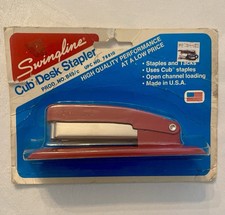Vintage Swingline Cub Desk Stapler Red Sealed NOS Made In The USA picture