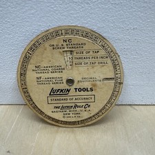 Vintage 1935 Lufkin Tools Wheel Chart Calculator Screw Threads Tap Drill Sizes picture