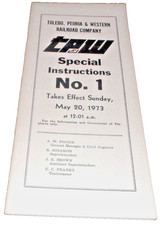 MAY 1973 TP&W TOLEDO PEORIA & WESTERN EMPLOYEE SPECIAL INSTRUCTIONS #1 picture