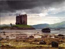 Postcard Castle Stalker Loch Laich Island Scotland Stormy Day picture