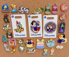 Curated Disney Classic Pin Lot 30 Pins 7 Authentic 23 Traders Jiminy Princess picture