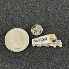 Vintage Roadway Express Double Trailer Semi Truck Enamel Pin Pinback NEW picture