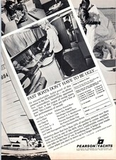 1971 Pearson Yachts 33 Yacht Vintage Print Ad Interior Cabin Guitar Wall Art 70s picture