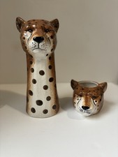 Ashland Cheetah Leopard Set Of Two Vases picture