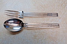 Sasaki Stainless Japan 18/8 Windows 2 Serving Pieces Spoon and Fork picture