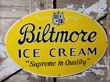VINTAGE BILTMORE PORCELAIN SIGN 30