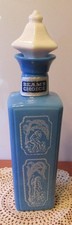 Vintage Beams Choice Blue & White Glass Bottle Decanter 12 1/2