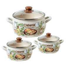Metalac Serbian Enamel Stockpot Set of 3 Enameled Pot Set [2.5-qt, 3.5-qt, 6-qt] picture