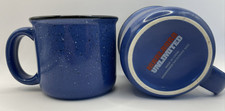 Set of 2 Marlboro Unlimited Blue Coffee Mugs Speckled Ceramic Cups Vintage Promo picture