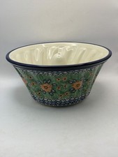 Polish Pottery Cake Bundt Mould Handmade in Boleslawiec Poland Artist Signed picture