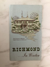 Rare Original 1950-1951 Richmond VA In Winter Time Governors Mansion Brochure picture