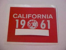 1961 california license plate registration sticker picture