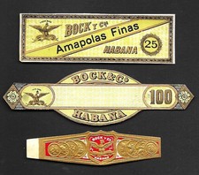 Antique Cuban Cigar Labels & Band Lot - Bock y Cia Habana c. 1890s-1910s. picture
