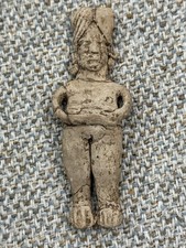 Pre-Columbian Mesoamerican or West Mexican Clay Figure Female Holding (Infant?) picture