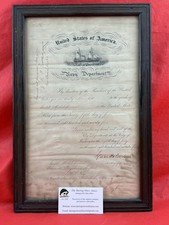 Original 1875 U.S. Navy Department Document Signed By Secretary Of The Navy picture