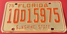 1975 Florida License Plate 10D 15975 Broward County picture