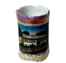WOLFEBORO NH NEW HAMPSHIRE ANTIQUE Souvenir LIBRARY Porcelain TRINKET CUP picture