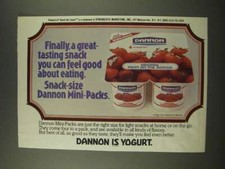 1986 Dannon Mini-Packs Yogurt Ad - You Can Feel Good About Eating picture