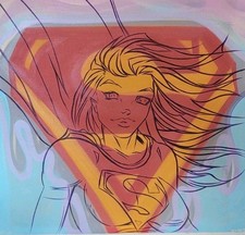 Supergirl Original Acrylic Painting DC Comics Signed CMR 07' Carlos Medina picture
