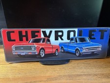 1967-72 CHEVY CUSTOM C-10 PICKUP METAL SIGN 7”x24” NEW EMBOSSED OFFICIAL GM PROD picture