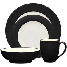 Noritake Colorwave Graphite 4-Piece Rim Place Setting Service For 1 8034-04X picture