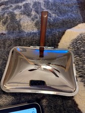 Irvinware Silent Butler Crumb Catcher Mid-Century Cherry Wood Handles Vintage picture