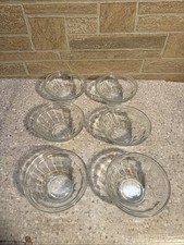 VTG DURALEX Made In France 6 Clear Glass Wide 5.75 &  3” Height Good Condition ￼ picture