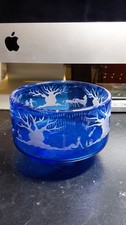 Vintage Gunnar Cyren For Orrefors,engraved Footed Glass Bowl picture