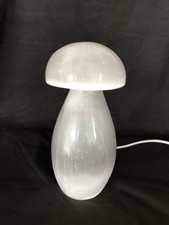 Cool White Selenite Rock Mushroom Electric Lamp Bright Mint Condition picture