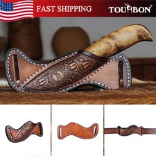 TOURBON Leather Fixed Blade Knife Sheath Hunting Foldable Knife Belt Holster picture