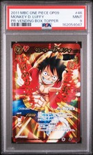 2011 MIRACLE BATTLE CARDDASS ONE PIECE OP09 PROMOS #46 MONKEY D. LUFFY PSA 9 picture