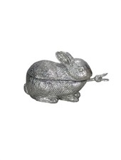 Handcrafted Bunny Salt Cellar with Spoon, Rabbit Salt Box, Lead-Free Metal picture