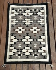 Navajo Natural Wool Tone Rug - Night Sky Star Motif ca 1950-1960  47