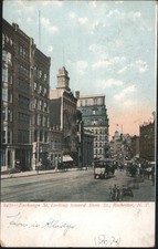 Rochester, NY New York Exchange St. Looking toward State 1901 Vintage Postcard picture
