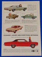 1966 CHEVY DEALER LINEUP CHEVELLE IMPALA NOVA CAPRICE CORVAIR ORIGINAL PRINT AD picture