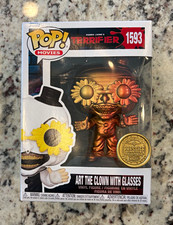 Funko Pop Terrifier Art the Clown w/ Glasses #1593 GOLD / BLOOD 🩸 CHROME CHASE picture