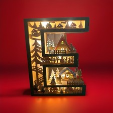 Anthropologie Monogram Wonderland Light-Up Scene Letter “E” New With Tags Winter picture