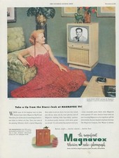 1951 Magnavox Television Ellen Drew Radio Phonograph Paul Hesse Print Ad SP5 picture