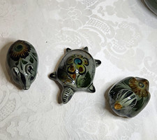 Vintage Tonalá Mexican Pottery Miniatures Set of 3 – Animals Figures Excellent picture
