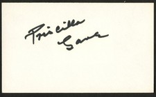 Priscilla Lane d1995 signed autograph 3x5 card Singer Lane Sisters R548 picture