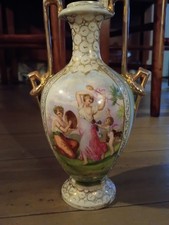 Antique 1900s Angelica Kaufmann Image Vase Austrian Bavarian picture