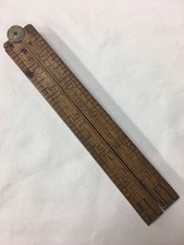 Vintage Stanley No 68 Boxwood Brass Folding Rule 24” Carpenter Tool picture