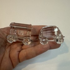 2 Swarovski Train Cars FOR PARTS - Retired - No Box picture