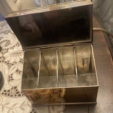 Barker Ellis Vintage Silver Plate Tea Caddy Box England 4 Sections Sweet design picture