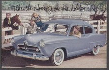 Take the Henry J on your holiday dealer advertising postcard 1950 1951 picture