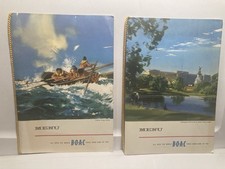BOAC First Class Bar Service Vintage Airline Menu 1963 Travel Ephemera Lot of 2 picture